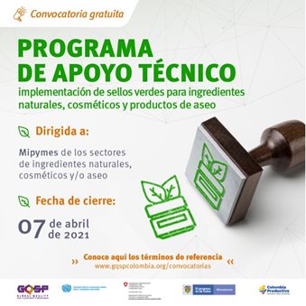 Convocatoria para el Programa de apoyo técnico para implementación de sellos verdes