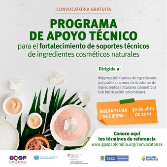 Programa de apoyo técnico para fortalecimiento de soportes técnicos de ingredientes cosméticos naturales