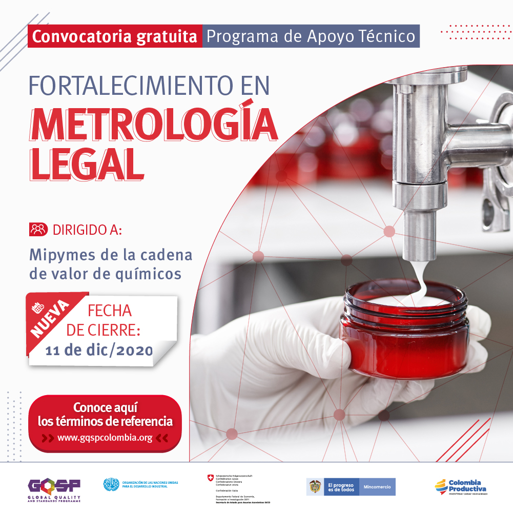 Convocatoria para recibir acompañamiento técnico en metrología legal