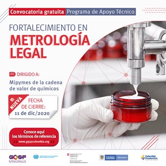 Convocatoria para recibir acompañamiento técnico en metrología legal